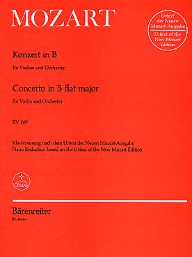 Illustration de Concerto N° 1 K 207 en si b M - éd. Bärenreiter