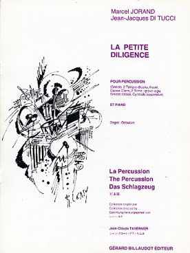 Illustration de La Petite diligence (grelots, 2 temple blocks, fouet, caisse-claire, 2 toms,  grosse caisse, cymbale suspendue) avec accompagnement de piano.