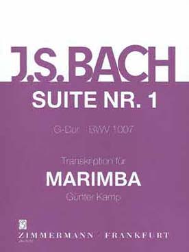 Illustration bach js suite n° 1 bwv 1007 pour marimba