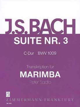 Illustration bach js suite n° 3 bwv 1009 pour marimba