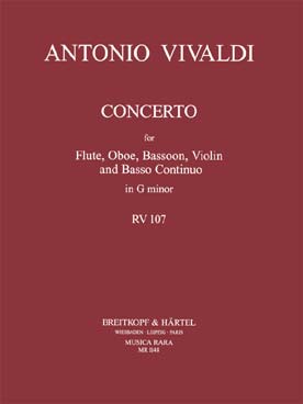 Illustration de Concerto RV 107 en sol m pour flûte, hautbois, basson, violon et basse continue