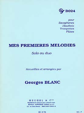 Illustration de Premières mélodies débutant (solos et duos) pour saxophone, trompette ou flûte