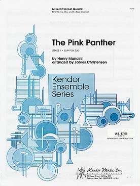 Illustration de La Panthère rose, arr. Christensen pour quatuor de clarinettes (2 si b, 1 alto, 1 basse)