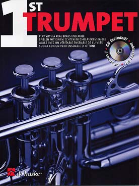 Illustration de 1ST TRUMPET avec CD play-along pour jouer avec un véritable ensemble de cuivres : 8 pièces de Van der Beek, Schoonenbeek, Verdi, Waignein