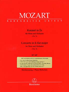 Illustration de Concerto N° 3 K 447 en mi b M, réd. piano - éd. Bärenreiter