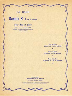 Illustration de Sonate BWV 1030 N° 1 en si m - éd. Billaudot, rév. Le Roy