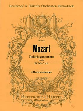 Illustration de Symphonie concertante K 297 b en si b M pour hautbois, clarinette, cor et basson - Harmonie