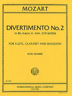 Illustration mozart divertimento n° 2 k 439b si b maj