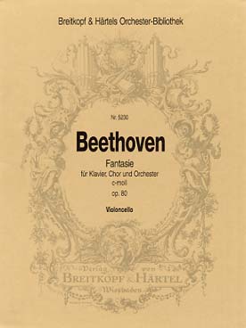 Illustration de Fantaisie op. 80 en do m pour piano,  choeur et orchestre - violoncelle