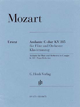 Illustration de Andante K 315 en do M pour flûte et orchestre, réduction piano