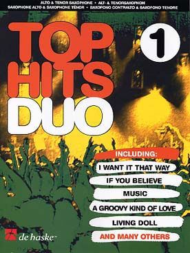 Illustration de TOP HITS DUO : 14 arrangements - pour saxophone mi b et saxophone si b