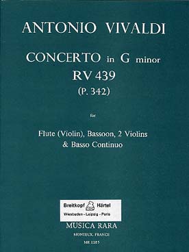 Illustration de Concerto RV 439 en sol m pour flûte, basson, 2 violons et basse continue