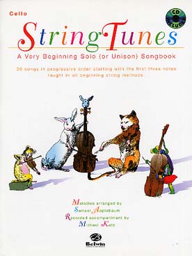 Illustration de STRING TUNES : 36 airs très faciles, a very beginning solo songbook