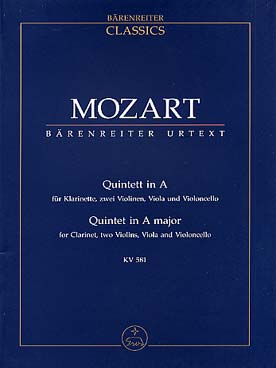Illustration de Quintette K 581 en la M "Stadler" pour clarinette et quatuor à cordes