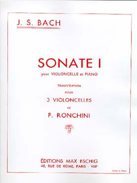 Illustration bach js sonate n° 1 en sol maj 3 cellos