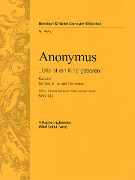 Illustration de Cantate N° 142  "Uns ist ein Kind  geboren" - Harmonie