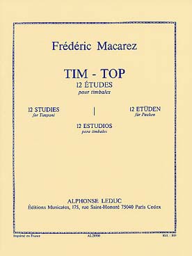 Illustration macarez tim-top, 12 etudes pour timbales