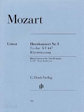 Illustration de Concerto N° 3 K 447 en mi b M, réd. piano - éd. Henle