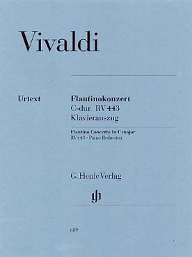 Illustration de Concerto RV 443 en do M pour flûte piccolo et orchestre, réd. piano - éd. Henle