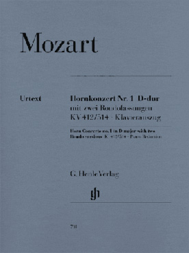 Illustration de Concerto N° 1 K 412 (386b) en ré M, réd. piano - éd. Henle (avec 2 versions du rondo)