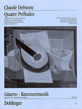 Illustration debussy 4 preludes flute/clarinette/gui.