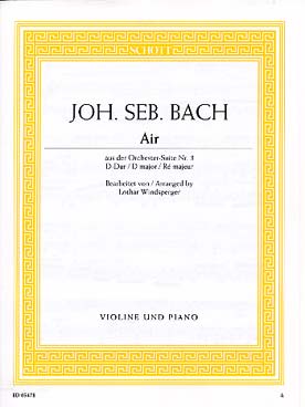 Illustration bach js air de la suite en re bwv 1068