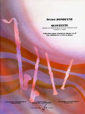 Illustration de Quintette pour clarinette basse et cordes, réduction pour clarinette basse (ou clarinette si b) et piano