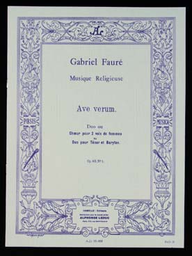 Illustration de Ave verum op. 65 N° 1 pour chœur SA et orgue