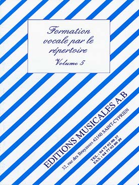 Illustration de Formation vocale par le répertoire série C (cycle 1, 2 et 3), MP3 à télécharger ou CD - Vol. 5 : élève 2e année cycle 2