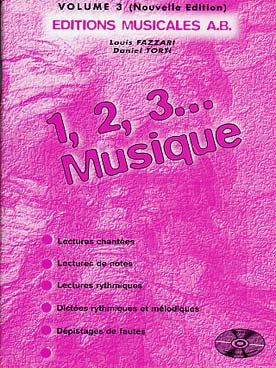 Illustration de 1, 2, 3... Musique : formation musicale pour le 1er cycle - Vol. 3 : livre de l'élève + MP3