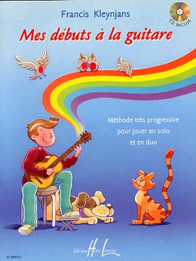 Illustration de Mes débuts à la guitare : méthode très progressive pour jouer en solo ou duo, avec cahier professeur et CD play-along