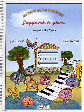 Illustration de J'apprends le piano pour les 4-7 ans : chanter, répondre à des devinettes, écrire, jouer au piano, colorier, lire