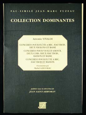 Illustration de 3 Concertos pour divers instruments (flûte à bec, hautbois, viole d'amour, cor, basson), cordes et basse continue