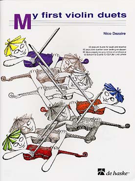 Illustration de My first violin duets : 50 duos populaires pour élève et professeur