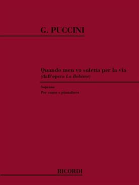 Illustration de Quando men vo soletta per la via (air de Musette extrait de la Bohême)