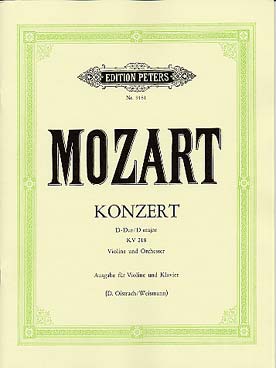 Illustration de Concerto N° 4 K 218 en ré M - éd. Peters (cadences Oistrak)
