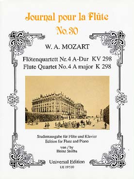 Illustration de Quatuor avec flûte N° 4 K 298 en la M (tr. Stolba)