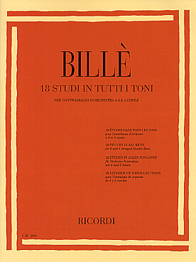 Illustration de 18 études dans tous les tons pour  contrebasse d'orchestre à 4 et 5 cordes