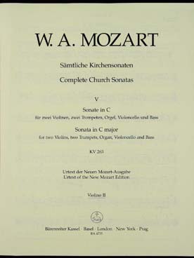 Illustration de Sonates d'église Vol. 5 pour orgue et orchestre - Violon 2