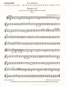 Illustration de Sonates d'église Vol. 5 pour orgue et orchestre - Trompette 2