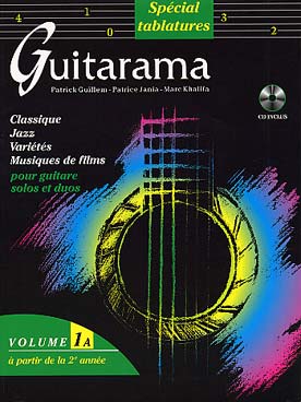 Illustration de GUITARAMA, par Guillem/Jania/Khalifa : Répertoire classique, jazz, musique de film et variétés, avec CD d'écoute - Vol. 1 A (tablature)