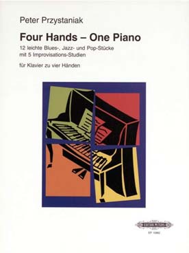 Illustration de Four hands one piano : 12 leichte blues jazz und popstücke mit 5 improvisations