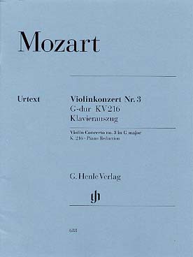 Illustration de Concerto N° 3 K 216 en sol M - éd. Henle (cadences Guntner)