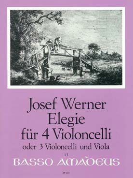 Illustration werner elegie op. 21 pour 4 violoncelles