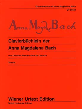 Illustration de Le Petit Livre d'Anna Magdalena Bach - éd. Wiener Urtext (intégrale morceaux de piano et chants, avec en appendice la suite de clavecin de Petzold complète)