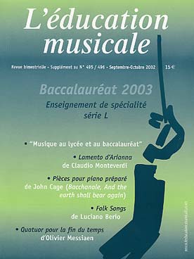 Illustration de Revue L'ÉDUCATION MUSICALE - Numéro spécial Bac 2003 série L spécialisée