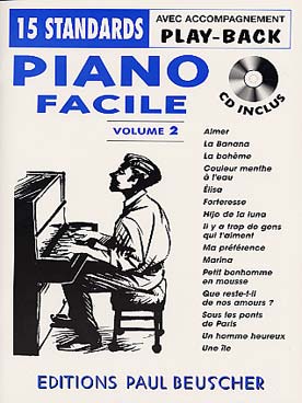 Illustration de PIANO FACILE : 15 standards avec CD - Vol. 2