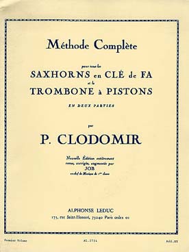 Illustration de Méthode complète pour tous les saxhorns clé de fa ou trombone à pistons - Vol. 1