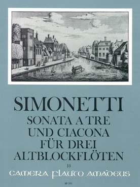 Illustration de Sonata a tre op. 8 en fa m et ciacona pour 3 flûtes à bec alto