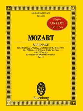 Illustration de Sérénade K 375 en mi b M pour 2 hautbois, 2 clarinettes, 2 cors et 2 bassons